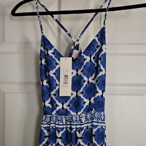 Blue and White Floral Dress